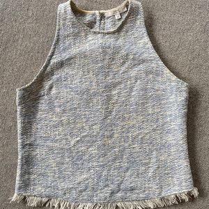 Drew Frayed Knit Crop Tank XS